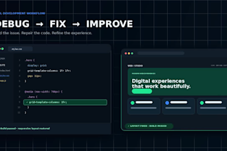 build, fix and debug responsive HTML CSS javascript websites