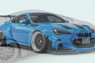 custom 3d car body kits, wide body design and automotive cad model for 3d print