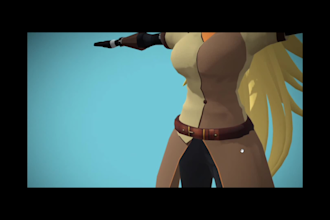 model and sculpt  stylized 3d character, rigging for game in blender