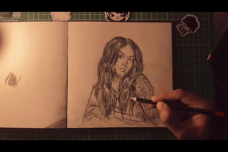 create a stunning hand drawn portrait sketch