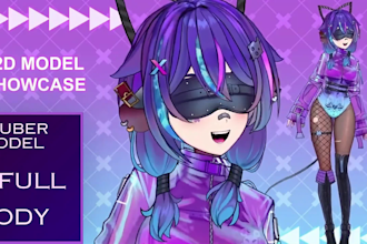design and rig custom male or female 2d vtuber live2d model for vtube studio