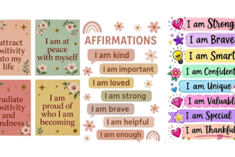 design christian affirmation card or scripture flashcards and prayer journal