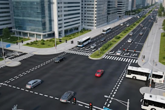 design 3d high way , road and urban planning visualization
