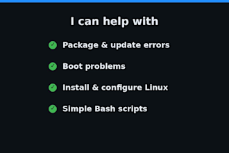 troubleshoot and fix linux errors and write bash scripts
