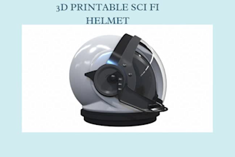 3d model a custom sci fi helmet cosplay 3d printing