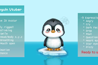 design and rig live2d animal model, live2d animal rig,vtuber pet  for streaming