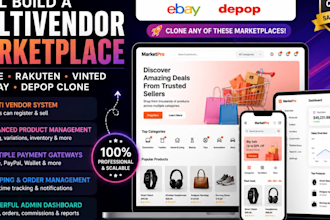 bulid a muitlvendor marketplace  with shopee rakuten vinted ebay  depop clone