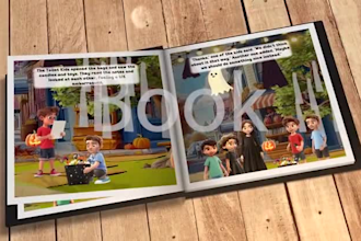 make kids book promotion video, children book trailer, and page flip animation