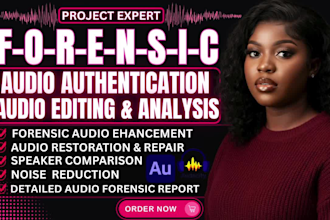 do forensic audio cleanup, detect background voice, noise removal, and report