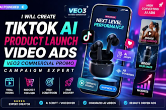 create tiktok ai product launch video ads veo3 commercial promo campaign expert