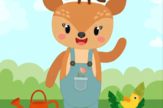 draw a whimsical 2d vector cartoon character illustration