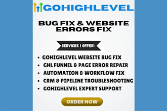 fix gohighlevel website bug fix ghl website errors fix ghl expert sales funnel