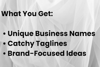 create unique business names and taglines for your brand