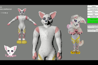 design 3d furry vtuber, fursona furry vrm avatar for vseeface, warudo and vnyan