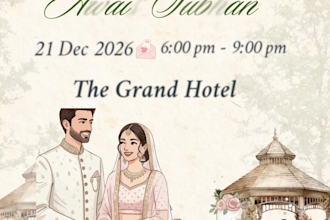 design an animated wedding, nikah and birthday invitation video