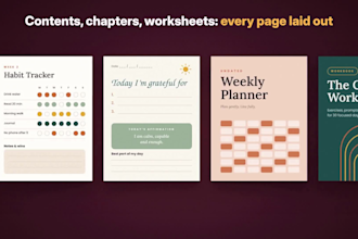 editable canva ebook design, journal or workbook design, ebook layout formatting