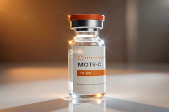 do 3d scientific peptide vial label packaging design for biotech ecommerce