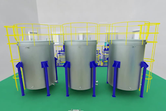 create 3d factory animation, 3d industrial manufacturing process video