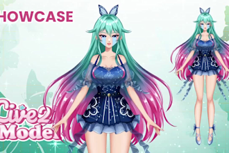 draw and rig live 2d vtuber model, male or female anime model for vtube studio