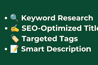 professional youtube video SEO with keyword optimization