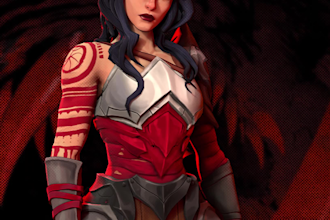 create a 3d character, stylized, semi realistic, for you