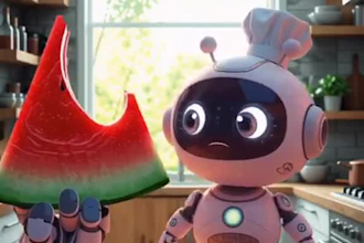 create a 3d animation with al glitch and perfect loop