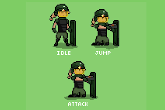 do pixel art character pixel animation 2d sprite sheet pixel game art character