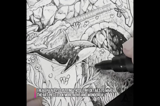 create an amazing pen and ink illustration for you