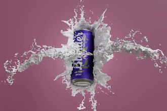 create realistic 3d beverage animation, soda can, bottle, and product ads video
