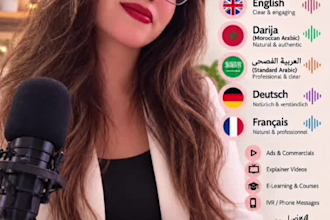 record professional voice over in 5 languages