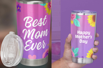 design custom tumbler wrap for etsy seller ready