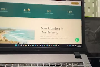 create a mobile friendly HTML website with whatsapp booking form and SEO