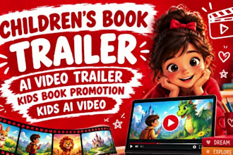 do children book trailer, ai video trailer, kids book promotion, kids ai video
