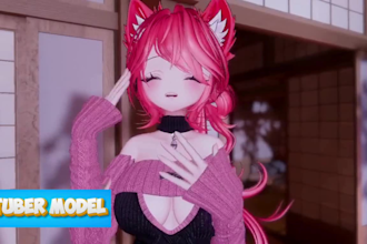 create 3d vtuber model, live2d rigging, vroid, vrm, vrchat anime, 3d rigging