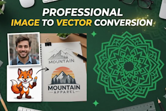 do professional image to vector conversion and vector tracing