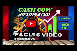 create cash cow channel, cashcow youtube faceless videos and automation