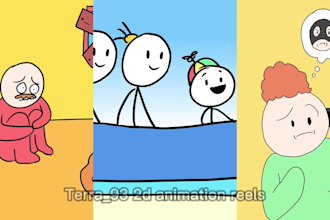 create 2d stickman animation in 24 hours