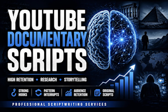 write a high retention youtube documentary script