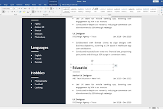 create pro CV, resume and documents