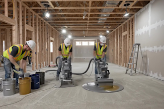 timelapse video for constructions kitchen remodeling epoxy flooring timelapse ai