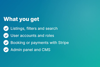 build a custom marketplace or directory website with accounts and payments