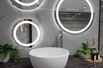 design modern bathroom interior with realistic 3d rendering