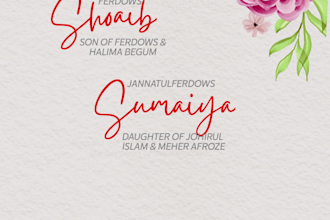 design a unique animated floral wedding video invitation