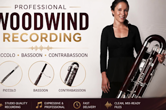 remark studio quality flute, piccolo, bassoon, contrabassoon for your track