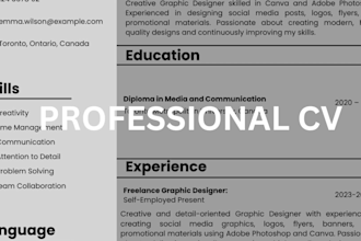 design a modern professional resume CV for your career