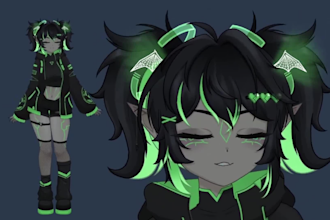 create live2d vtuber model, 2d vtuber model, live 2d vtuber rig in live2d cubism