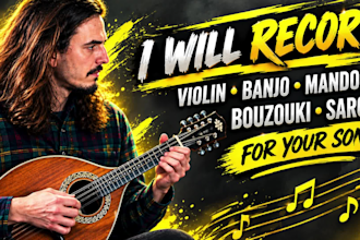 record bouzouki, banjo, mandolin, bouzouki or sarod for your song