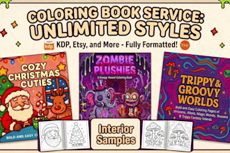 create coloring book pages and book cover for amazon KDP