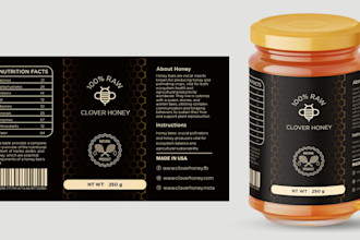 create honey label design, food label , jar label