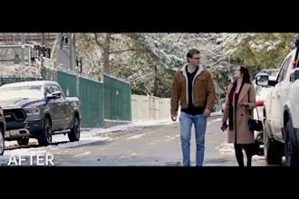 do day to night vfx, weather change and add winter snow